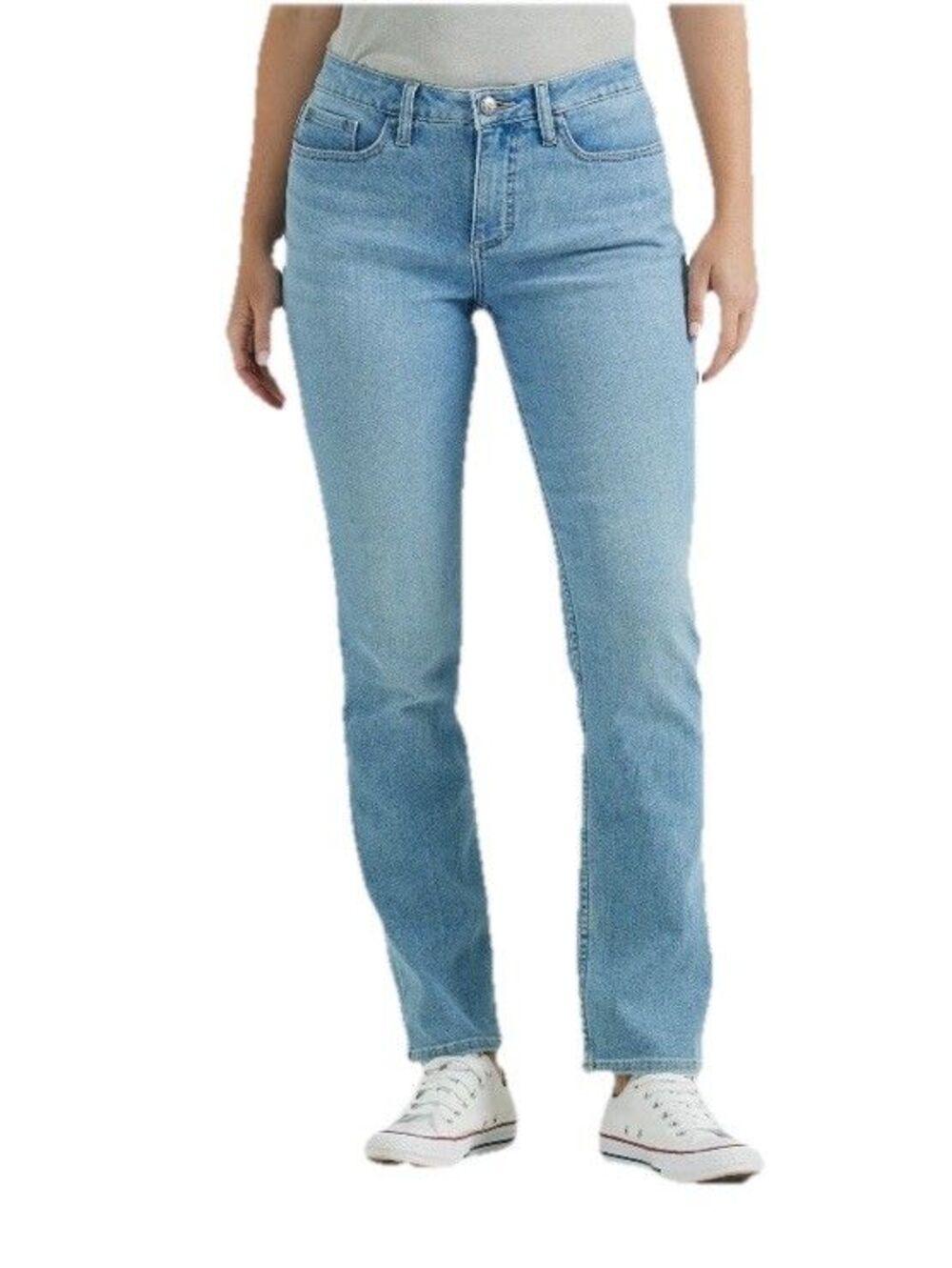 Lee Women’s MidRise Straight Jeans Stretch Light Wash Size 18 Medium NWT